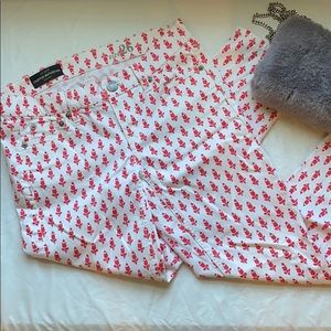 Printed J crew cropped matchstick jeans